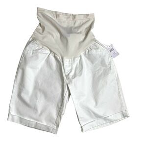 A Pea In The Pod Port Of Call White Cuffed Short Size Large